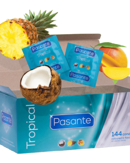 PASANTE - PRESERVATIVOS SABORES TROPICAL 144 UNIDADES