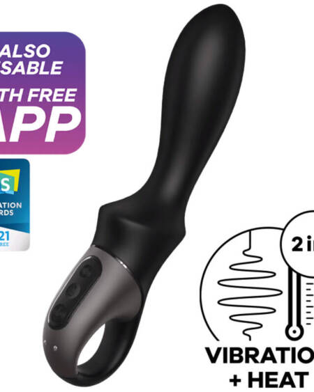 SATISFYER - HEAT CLIMAX VIBRADOR ANAL APP NEGRO