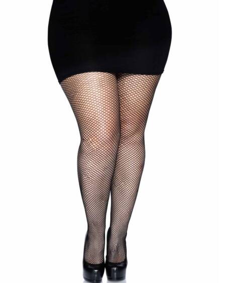 LEG AVENUE - MEDIAS EN RED NEGRO TALLA GRANDE