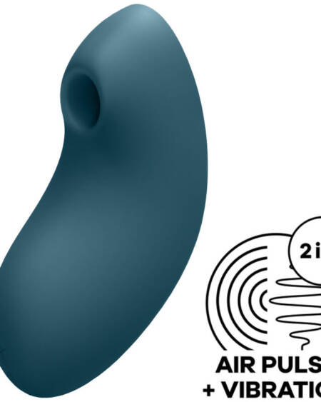 SATISFYER - VULVA LOVER 2 ESTIMULADOR Y VIBRADOR AZUL