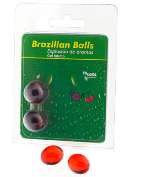 TALOKA - BRAZILIAN BALLS GEL ÍNTIMO FRESA & CEREZA 2 BOLAS