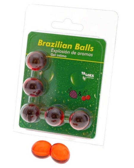 TALOKA - BRAZILIAN BALLS GEL ÍNTIMO FRESA & CEREZA 5 BOLAS