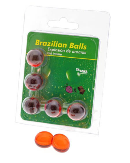 TALOKA - BRAZILIAN BALLS GEL ÍNTIMO FRESA & CHOCOLATE 5 BOLAS
