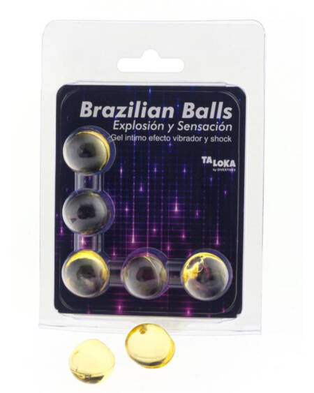 TALOKA - BRAZILIAN BALLS GEL EXCITANTE EFECTO VIBRACIÓN Y SHOCK 5 BOLAS