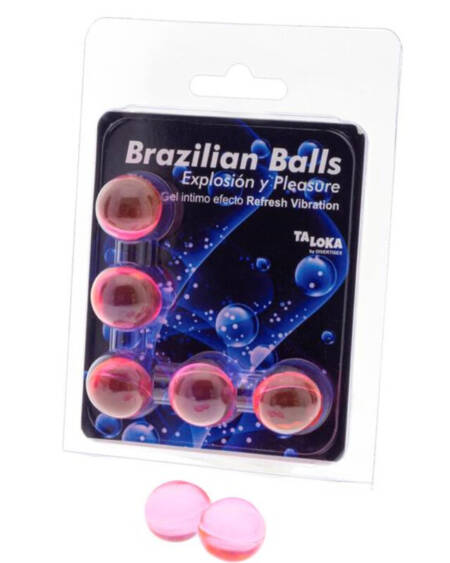TALOKA - BRAZILIAN BALLS GEL EXCITANTE EFECTO VIBRACIÓN REFRESCANTE 5 BOLAS