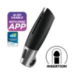 SATISFYER - POWER MASTURBATOR NEGRO Y PLATA