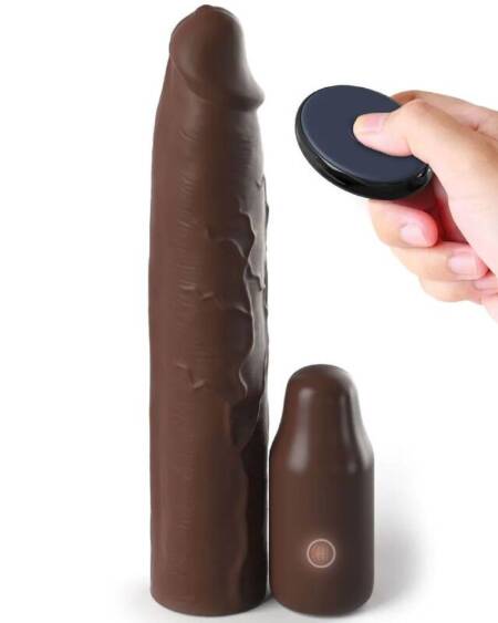 FANTASY X- TENSIONS - PIPEDREAMS SLEEVE 22,86 CM + 7,62 CM PLUG REMOTE BROWN
