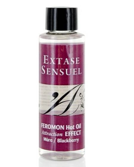EXTASE SENSUAL - ACEITE MASAJE EFECTO CALOR CON FEROMONAS MORA 100 ML