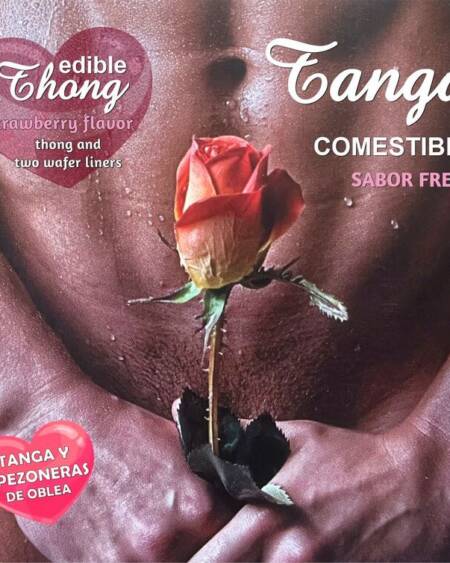 HOTFLOWERS - TANGA+ 2 PEZONES OBLEA FRESA HOMBRE /es/pt/en/fr/it/