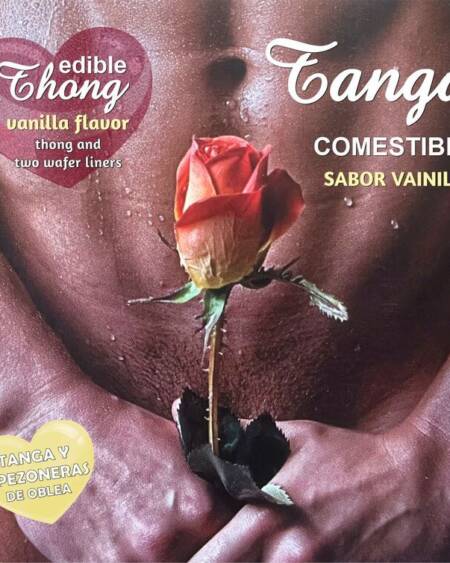 HOTFLOWERS -  TANGA + 2 PEZONES OBLEA VAINILLA HOMBRE /es/pt/en/fr/it/