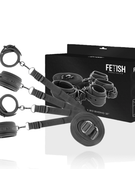 FETISH SUBMISSIVE - SET DE ESPOSAS Y ATADURAS CON FORRO DE NEOPRENO