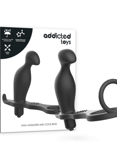 ADDICTED TOYS - PLUG ANAL CON ANILLO SILICONA NEGRO 12 CM