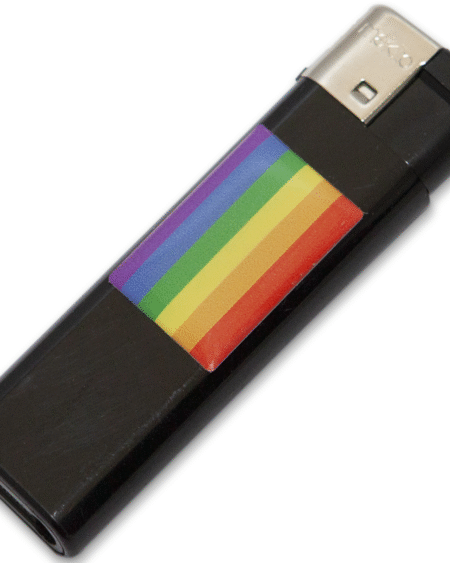 PRIDE - MECHERO NEGRO CON BANDERA LGBT