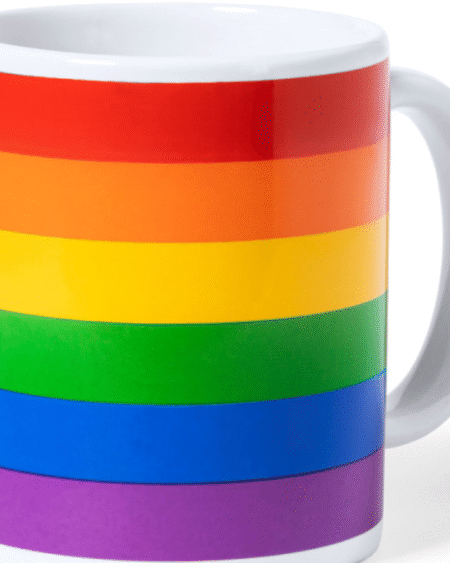 PRIDE - TAZA CON LA BANDERA LGBT EN CAJA INDIVIDUAL KRAFT /es/pt/en/fr/it/
