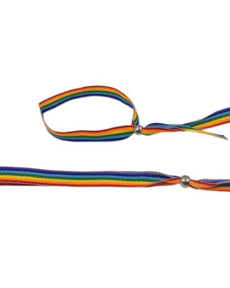 PRIDE - PULSERA BOLITA PLATEADA BANDERA LGBT