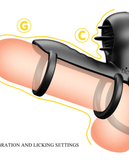 PRETTY LOVE - JAMMY FUNDA DE PENE 12 VIBRACIONES CON LENGUA RECARGABLE SILICONA