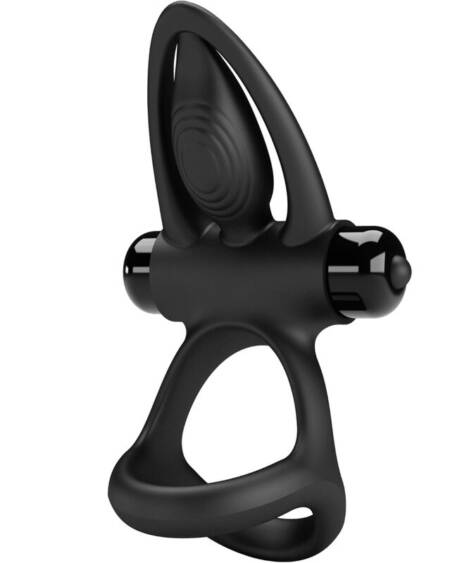 PRETTY LOVE - ANILLO VIBRADOR 10 VIBRACIONES SILICONA NEGRO