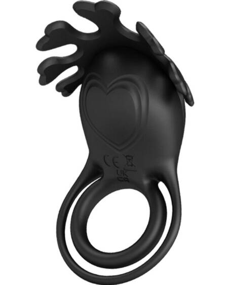 PRETTY LOVE - RUBEN ANILLO VIBRADOR 7 VIBRACIONES SILICONA NEGRO