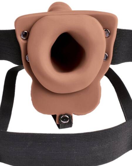 FETISH FANTASY SERIES - ARNÉS AJUSTABLE PENE REALÍSTICO CON TESTÍCULOS RECARGABLE Y VIBRADOR 15 CM