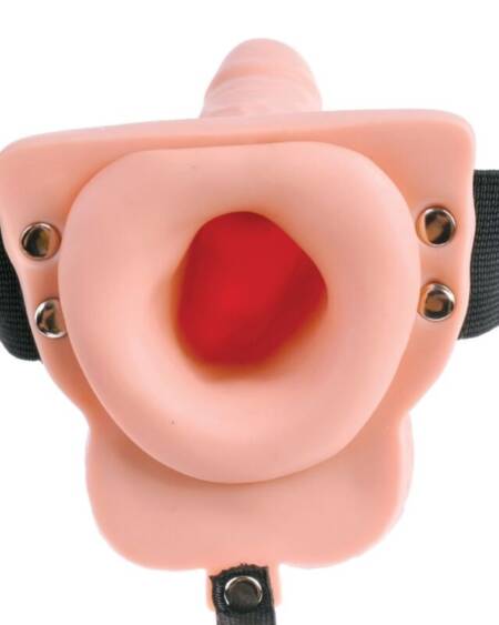 FETISH FANTASY SERIES - ARNÉS AJUSTABLE CONTROL REMOTO PENE REALÍSTICO CON TESTÍCULOS RECARGABLE Y VIBRADOR 15 CM