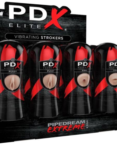 PDX ELITE - SET MASTURBADOR STROKER 12 UNIDADES: 6X VAGINA, 3X ANO, 3X BOCA