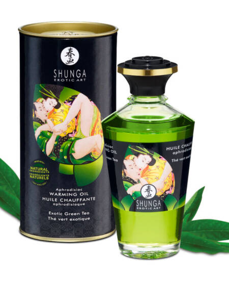 SHUNGA - ACEITE MASAJE EFECTO CALOR TE VERDE ORGÁNICO 100 ML