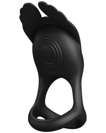 PRETTY LOVE - SILAS ANILLO VIBRADOR 7 VIBRACIONES SILICONA NEGRO