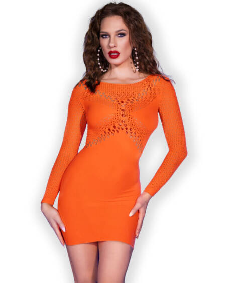 CHILIROSE - CR 4682 VESTIDO NARANJA S/M