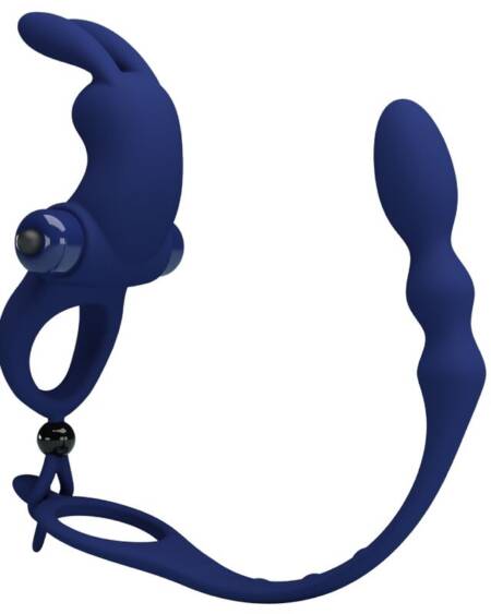 PRETTY LOVE - AYAD ANILLO VIBRADOR RABBIT CON PLUG AZUL