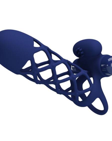 PRETTY LOVE - GIANN ANILLO VIBRADOR CON FUNDA DE SILICONA AZUL