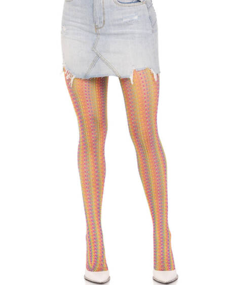 LEG AVENUE - MEDIAS DE CROCHET MULTICOLOR