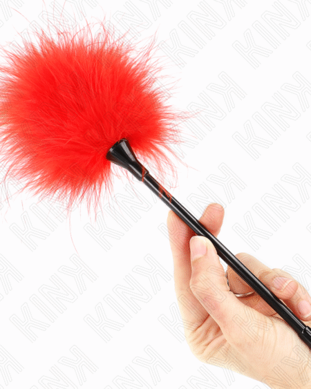KINK - PLUMAS PARA COSQUILLAS ROJO USADO PARA EL KIT BONDAGE 27 CM