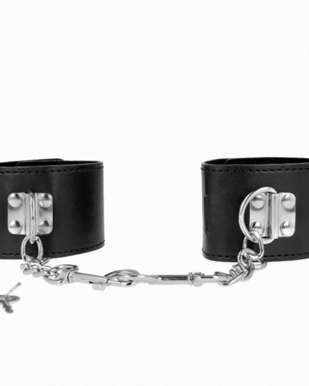 KINK - MUÑEQUERAS CON CIERRE CANDADO NEGRO AJUSTABLE 16-23 CM X 5.5 CM