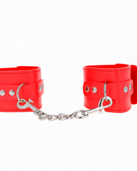KINK - MUÑEQUERAS CON CIERRE CANDADO ROJO AJUSTABLE 16-23 CM X 5.5 CM