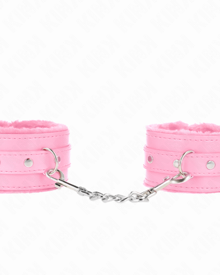 KINK - MUÑEQUERAS FORRADAS PREMIUM ROSA CON CORREA ROSA AJUSTABLE 17-29 CM X 6 CM