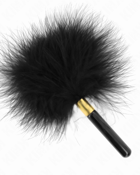 KINK - PLUMAS PARA COSQUILLAS METAL DORADO NEGRA 18 CM