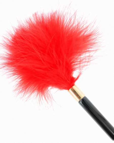 KINK - PLUMAS PARA COSQUILLAS METAL DORADO ROJO 18 CM