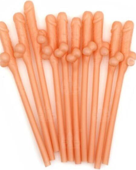 DIABLO PICANTE - 10 PAJITAS FORMA DE PENE