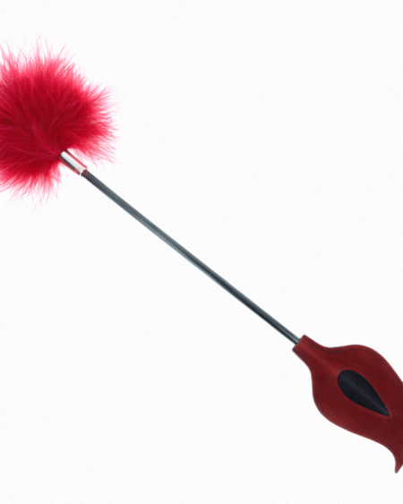 KINK - PLUMAS PARA COSQUILLAS CON PALETA FORMA DE ROSA 38 CM