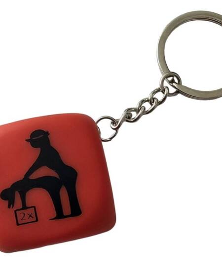 DIABLO PICANTE - LLAVERO DADO ROJO CON POSTURAS