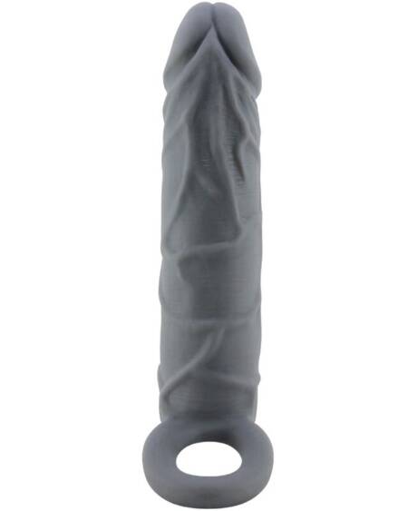 PRETTY LOVE - FUNDA DE PENE DE PIEL REALÍSTICA GRIS OSCURO