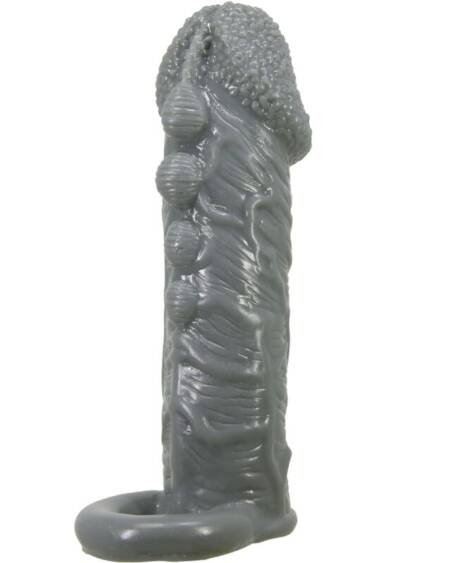 PRETTY LOVE - FUNDA REALÍSTICA ALARGADORA Y RETARDANTE PARA PENE GRIS