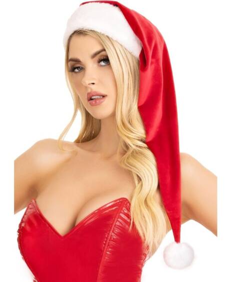 LEG AVENUE - GORRO LARGO SANTA CLAUS TERCIOPELO ROJO