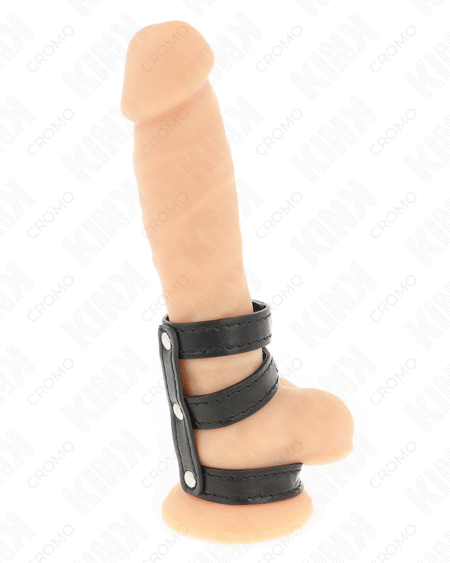 KINK - ANILLO PENE POLIPIEL TRIPLE CON CIERRE A PRESIÓN