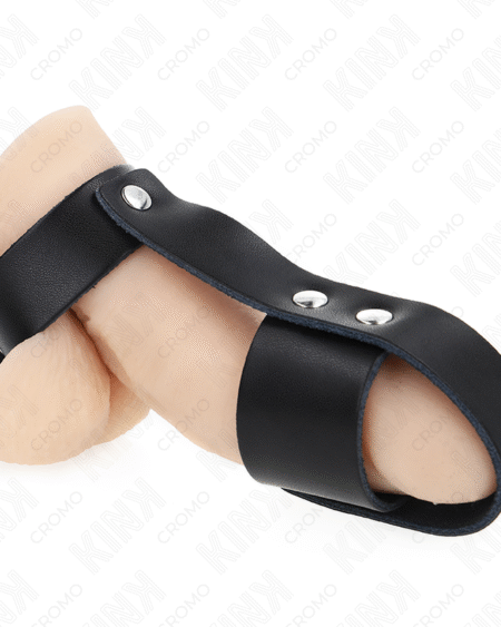 KINK - ANILLO JAULA PENE CUERO CON DIVISOR DE BOLAS AJUSTABLE