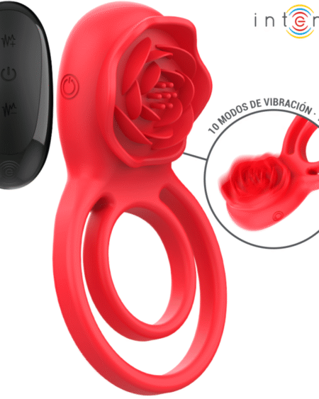 INTENSE - GAIL ROSA ESTIMULADORA 10 VIBRACIONES ROJO CONTROL REMOTO