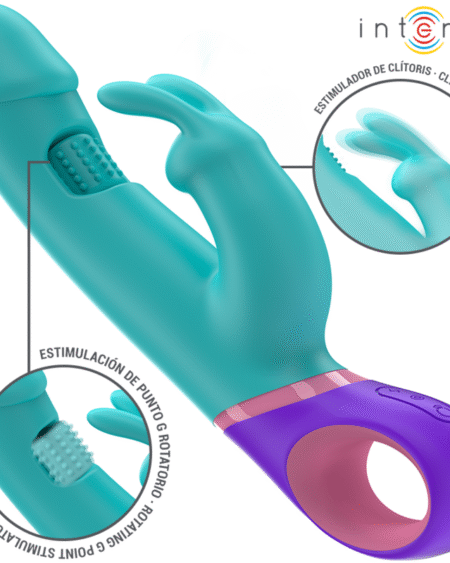 INTENSE - MÓNICA VIBRADOR RABBIT CON ESTIMULADOR ROTATORIO DEL PUNTO G AZUL
