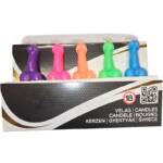 DIABLO PICANTE - CAJA 5 VELAS FORMA PENE DIFERENTES COLORES