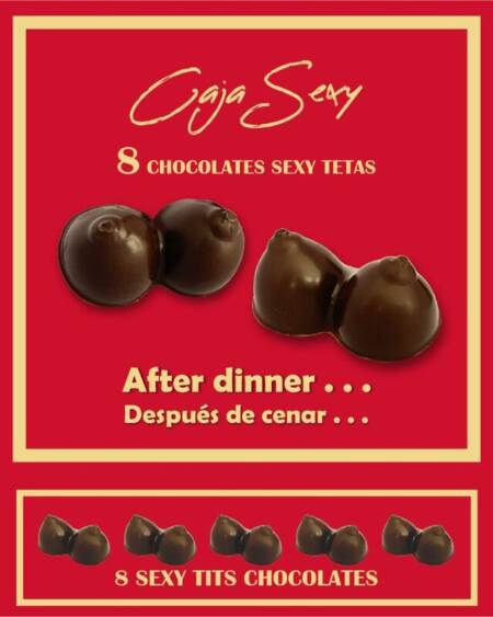 DIABLO PICANTE - CAJA 8 CHOCOLATINAS FORMA DE PECHOS