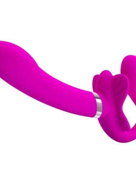 PRETTY LOVE - VALERIE VIBRADOR DOBLE STRAP-ON 12 VIBRACIONES MORADO